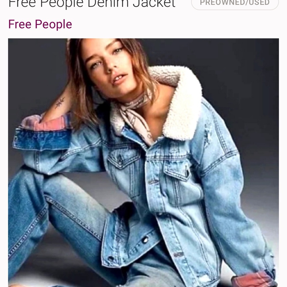 FP Movement by Free People Light Blue Jean Jacket